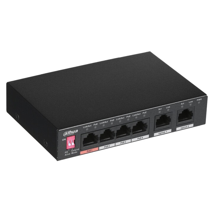 Dahua Technology PFS3006-4ET-60 No administrado L2 Fast Ethernet (10/100) Energía sobre Ethernet (PoE) Negro