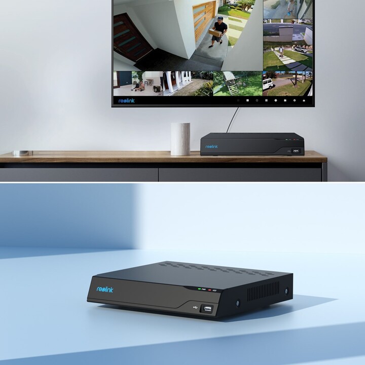 Reolink NVS8 - NVR PoE de 8 canales para grabación 24/7, soporta hasta 16MP, 2TB HDD incorporado, hasta 12TB de capacidad de alm