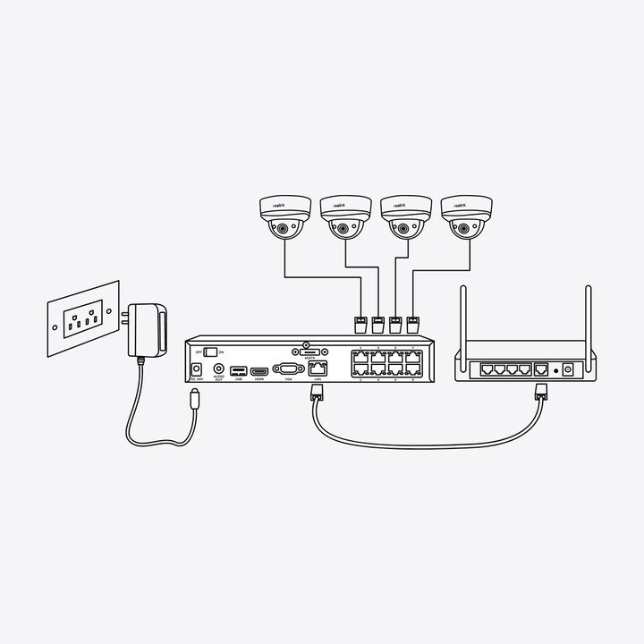 Reolink NVS8 - NVR PoE de 8 canales para grabación 24/7, soporta hasta 16MP, 2TB HDD incorporado, hasta 12TB de capacidad de alm