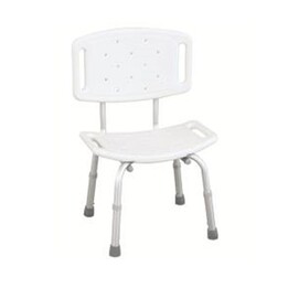 WILSON RF-820 REHA DEPTH White shower stool with cutout and backrest