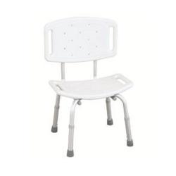 WILSON RF-820 FONDO REHA Taburete de ducha blanco con recorte y respaldo