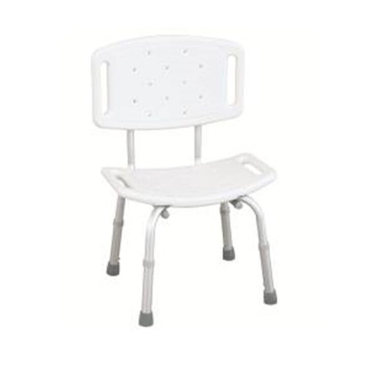 WILSON RF-820 FONDO REHA Taburete de ducha blanco con recorte y respaldo