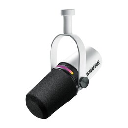 Shure MV7+-W - Microfono da supporto/per voce con connettore XLR/USB-C, bianco