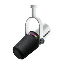 Shure MV7+-W - Micrófono de atril/vocal con conector XLR/USB-C, blanco
