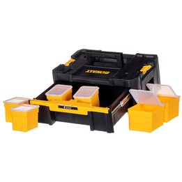 Caja de herramientas DeWALT TSTAK III de cajones profundos con guías de bolas para almacenamiento, Amarillo