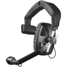 Beyerdynamic Auricolare monoauricolare con microfono dinamico ipercardioide, 50 Ohm, nero Nero