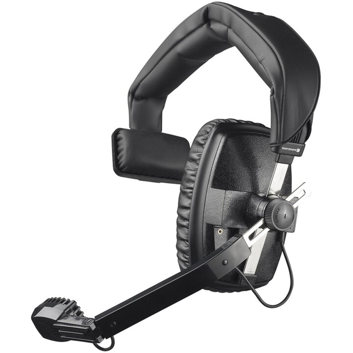Beyerdynamic One-ear headset with dynamic hypercardioid microphone, 50 Ohm, black Black