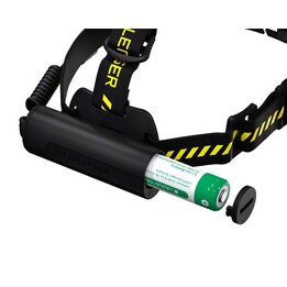 Linterna frontal Ledlenser H7R WORK, negra y amarilla