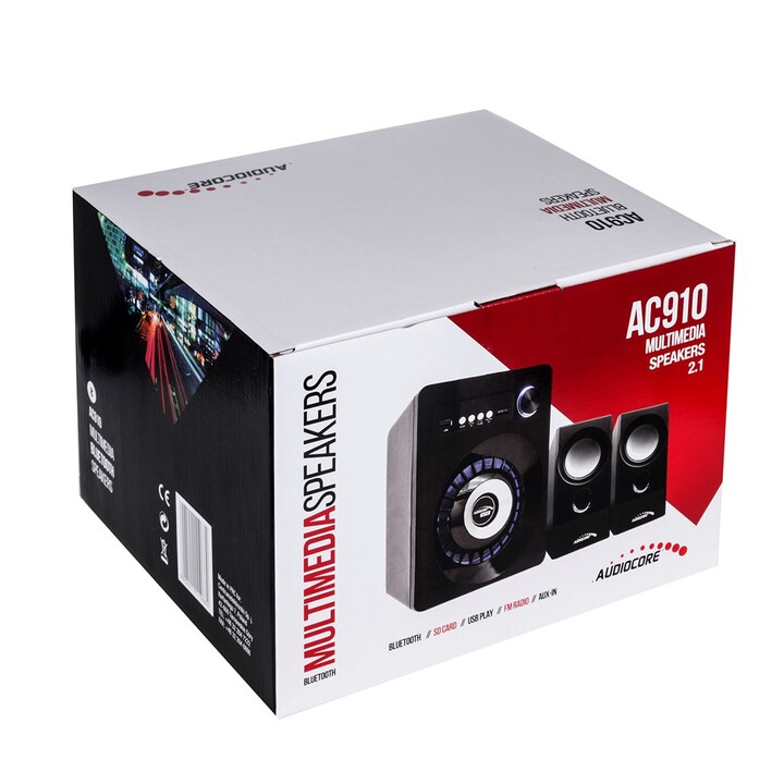 Audiocore AC910 set d'enceintes 10 W Pc / w notebook Noir Bluetooth