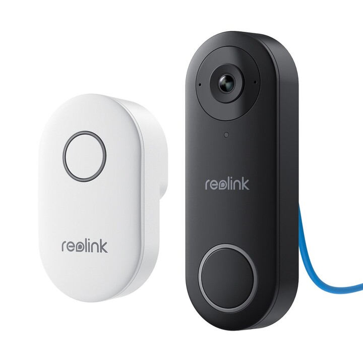 Reolink D340P - Videoportero con cable de 5MP con timbre, PoE, detección de personas, audio bidireccional, funciona con NVR, bla