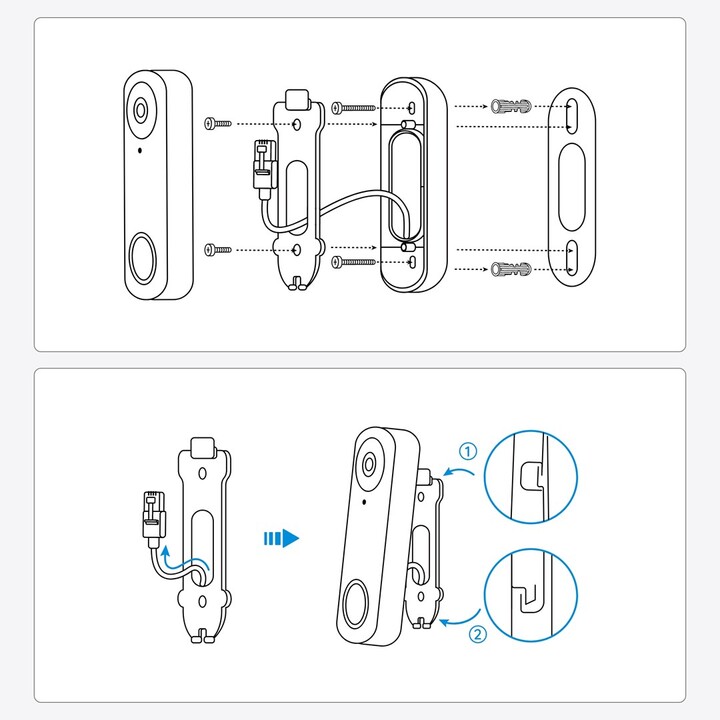 Reolink D340P - Videoportero con cable de 5MP con timbre, PoE, detección de personas, audio bidireccional, funciona con NVR, bla