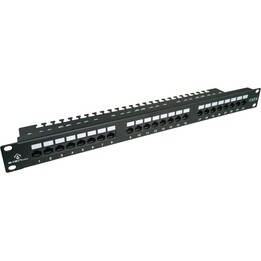 Patch panel Alantec PK001 UTP cat.6, 24 portas LSA com prateleira 1U 19