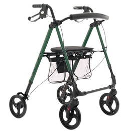 Rehabilitationsstütze mit Sitz und Tasche für Senioren Grün