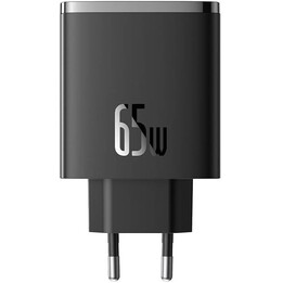 Baseus Travel Charger Cube Pro GaN Quick Charger C+C+U, 65W, Black EU