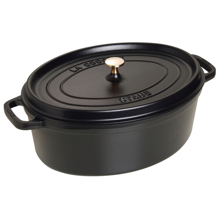 STAUB OLLA OVALADA DE HIERRO FUNDIDO 4,2L NEGRO