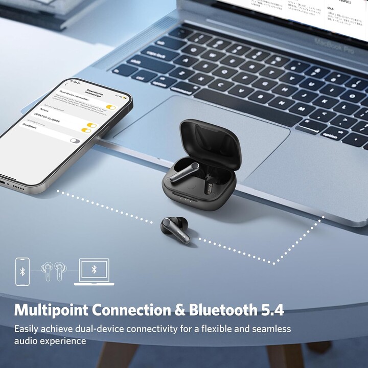 Earfun Air Pro 4 ANC QuietSmart 3.0 Preto - Auscultadores Bluetooth