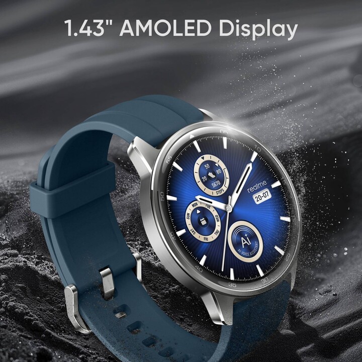 Realme Watch S2, display AMOLED da 1,43 Smartwatch, motore Super AI, batteria da 20 giorni, argento