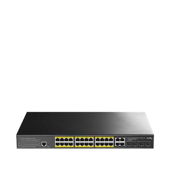 Cudy GS2028PS4 Gestionado L2 Gigabit Ethernet (10/100/1000) Energía sobre Ethernet (PoE) 1U Negro