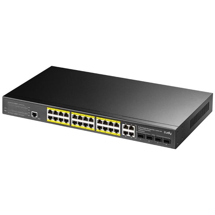 Cudy GS2028PS4 Gestionado L2 Gigabit Ethernet (10/100/1000) Energía sobre Ethernet (PoE) 1U Negro