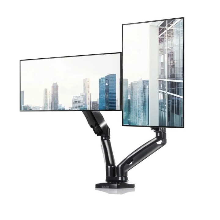 Desktop stand for 2 LED/LCD monitors 13-27" ART UM-116 gas support 2-6.5 kg Black