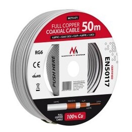 Cavo coassiale Maclean MCTV-471 RG-6/U 50 m Bianco