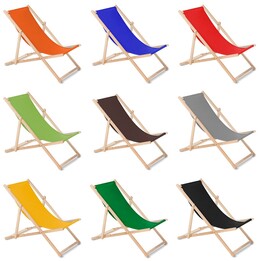 Sedia in legno realizzata in legno di faggio di qualità con tre posizioni dello schienale regolabile - Vari colori VerdeBlu GB18