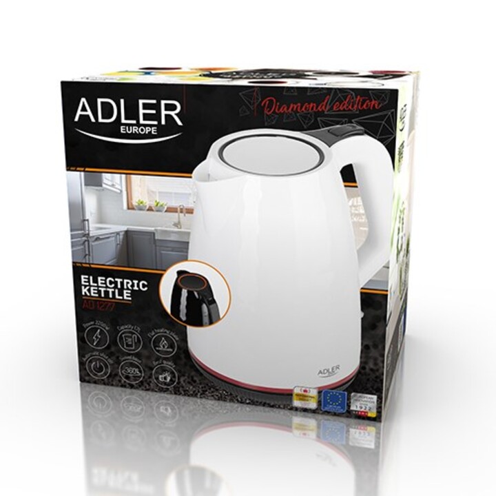 Adler AD 1277 W Wasserkocher 1,7 l 2200 W Weiß