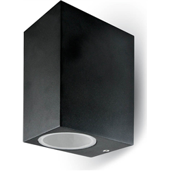V-TAC GU10 Aplique Aluminio Cuadrado Negro Superior Inferior IP44 VT-7652