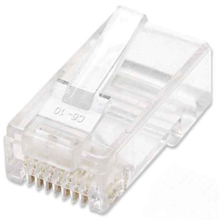 Intellinet PLUG RJ45 CAT5E GARRAFA UTP SÓLIDA 100 PCS OURO 15 MICRONS