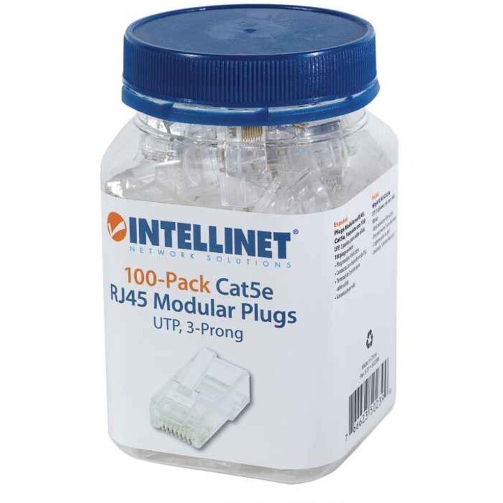 Intellinet SPINA RJ45 CAT5E BOTTIGLIA UTP SOLIDA 100 PZ ORO 15-MICRON