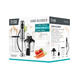 Teesa TSA3507 blender 0,6 L Mélangeur par immersion 1200 W Noir, Argent