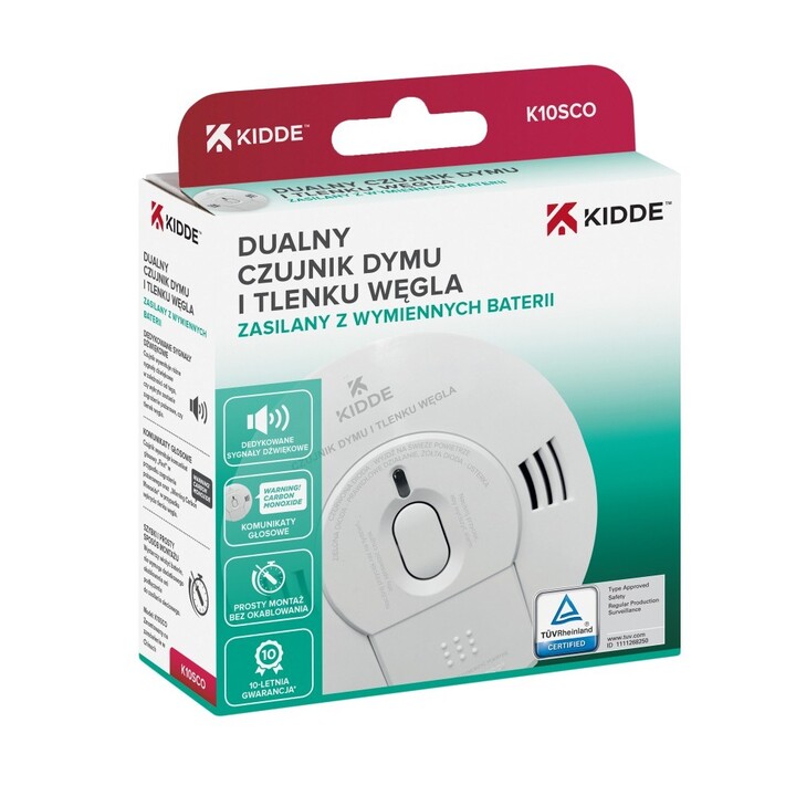 Detector doble de humo y monóxido de carbono K10SCO
