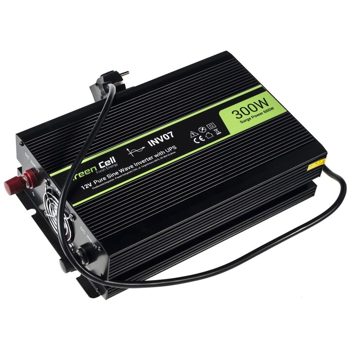 Green Cell INV07 Car Power Adapter and Inverter 300 W Black