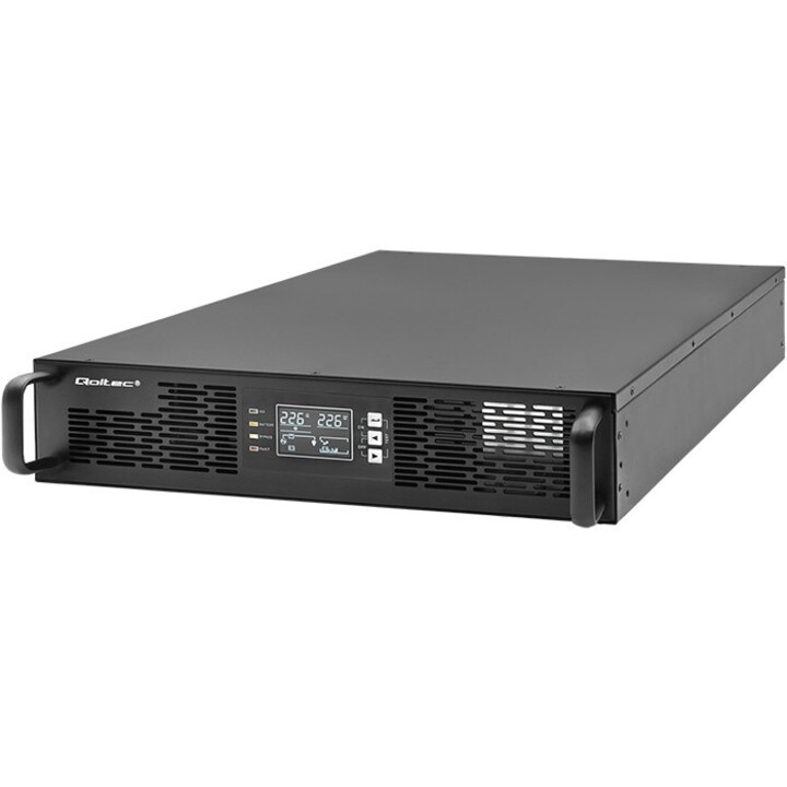 Qoltec 52287 Unterbrechungsfreie Stromversorgung USV für RACK | 3kVA | 3000W | Leistungsfaktor 1,0 | LCD | EPA | USB | Online