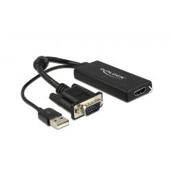 VGA to HDMI Adapter with Audio black
