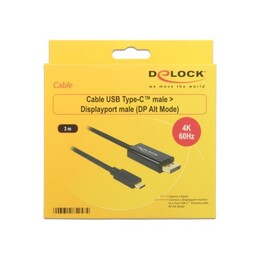 Câble USB Type-C mâle Displayport mâle (DP Alt Mode) 4K 60 Hz 3 m noir