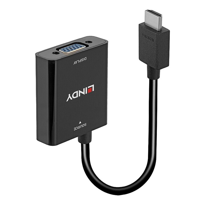 Lindy 38291 cavo adattatore video 0,1 m HDMI tipo A (Standard) VGA (D-Sub) Nero