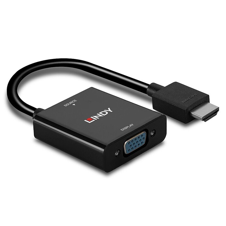 Lindy 38291 cavo adattatore video 0,1 m HDMI tipo A (Standard) VGA (D-Sub) Nero