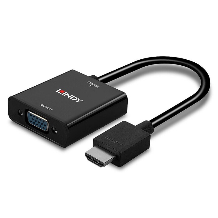 Lindy 38291 cavo adattatore video 0,1 m HDMI tipo A (Standard) VGA (D-Sub) Nero