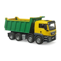 MAN TGS Cassone ribaltabile giallo-verde 03766 BRUDER