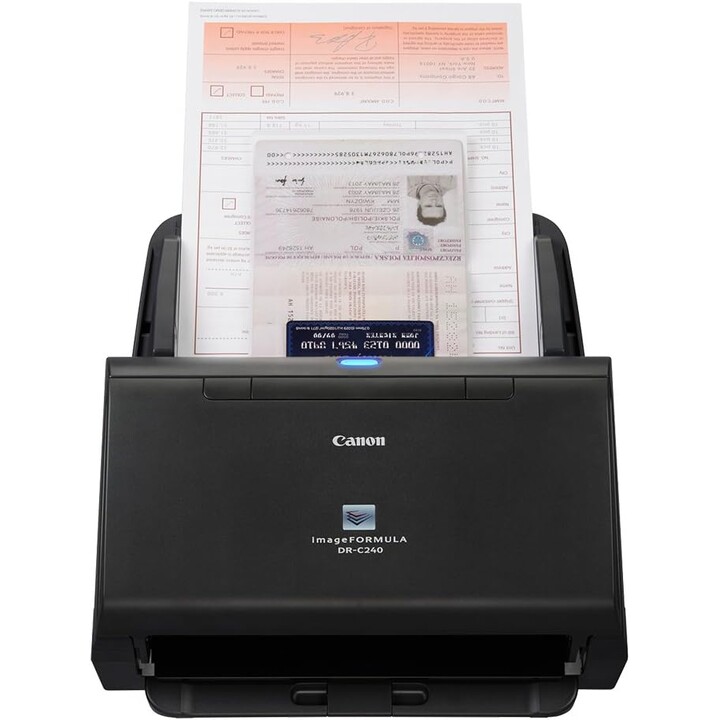 Canon imageFORMULA DR-C240 Dokumentenscanner (45 Seiten pro Minute, 60 ADF-Blätter, Reisepass und Ausweis)