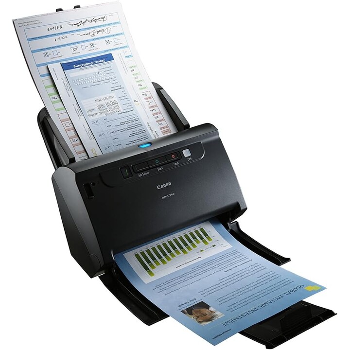 Canon imageFORMULA DR-C240 Dokumentenscanner (45 Seiten pro Minute, 60 ADF-Blätter, Reisepass und Ausweis)