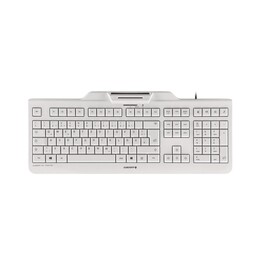 CHERRY KC 1000 SC wired keyboard with card reader (USB, light grey)
