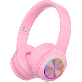 PowerLocus PLED RGB Rosa - Auscultadores sem fios para crianças