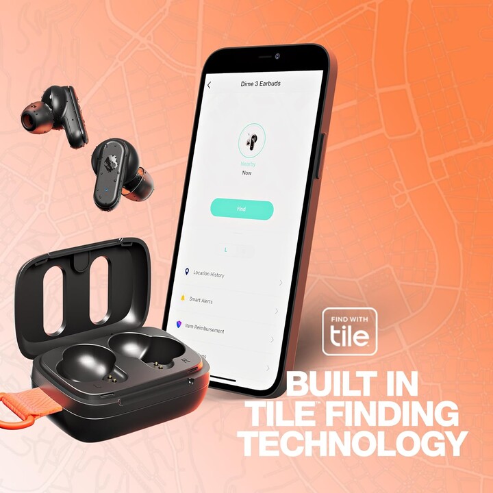Skullcandy Dime 3 Wireless In-Ear Headphones, 20 Hours, Microphone, and Bluetooth Support, Black