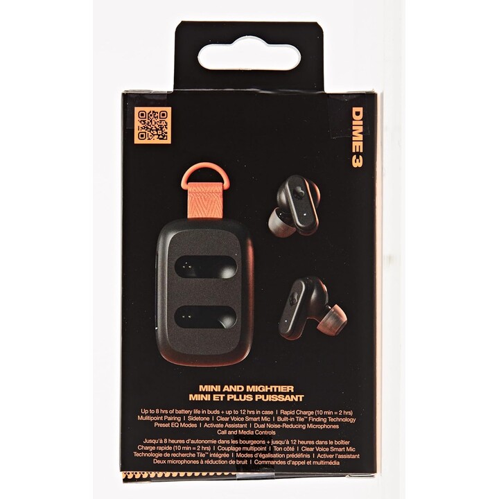 Skullcandy Dime 3 Wireless In-Ear Headphones, 20 Hours, Microphone, and Bluetooth Support, Black