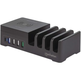 Manhattan 102230 Stazione di ricarica Power Delivery Pad di ricarica wireless Qi™ 55W Nero