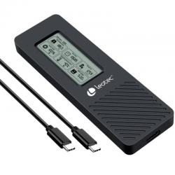 Gabinete externo para disco SSD M.2 NVMe Leotec LEM2EXT01/ USB 3.2/ com tela LCD