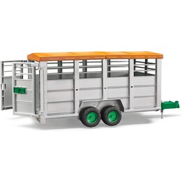 Bruder 02227 Livestock Trailer Vehicle with 1 Cow, Brown/Black, One Size Playsets