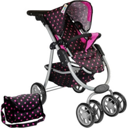 2-in-1 stroller with bag Carrycot black-pink 7706 Lean Toys